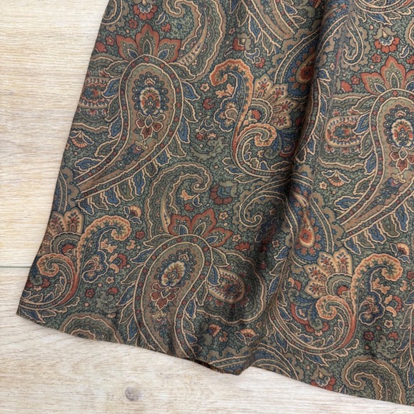 Vintage Brown Paisley Midi Skirt Dark Academia A Line Chaus Old Money Twee - Picture 2 of 11